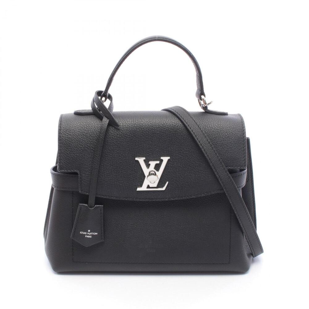 Louis Vuitton Lockme Ever BB 2-Way Handbag, Leather, Calfskin, Women's, Black...